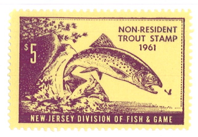 (image for) 1961 New Jersey Resident Trout Stamp
